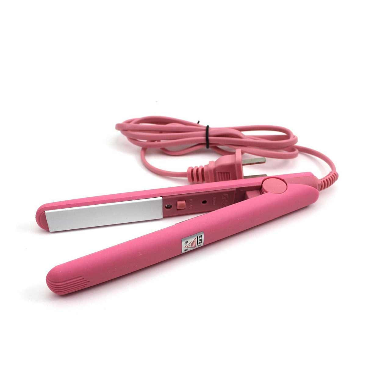 Mini Hair Straightener &amp; Curler �Dual Voltage 100-240V, 180?C Thermostatic Aluminum Plate, For Dry &amp; Wet Hair, Compact Travel Size (Random Color)