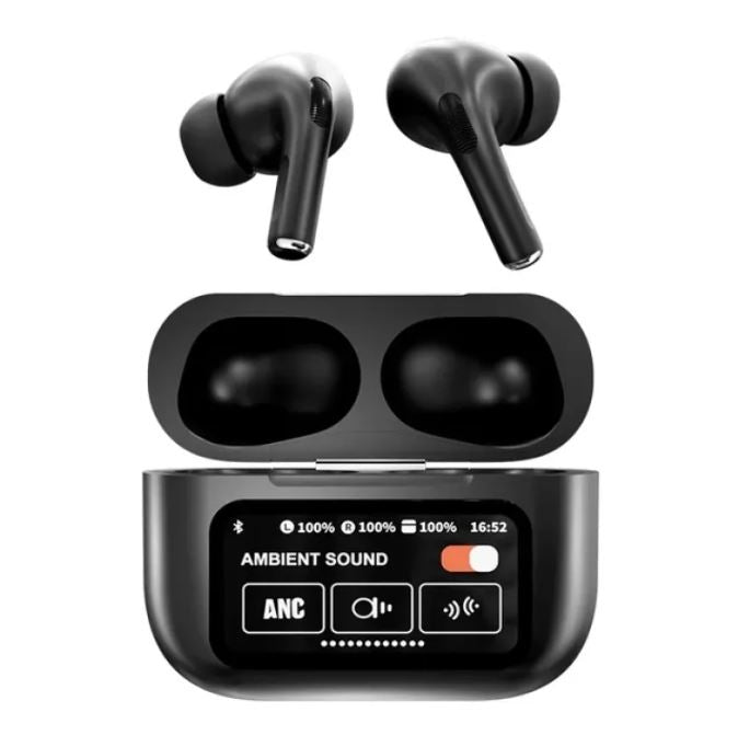 A9 Pro ANC/ENC Touch Screen Wireless Earbuds �Noise Reduction Bluetooth Earbuds for Android & iOS - WHITE
