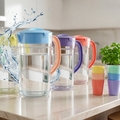 Premium 2.8 Liter Water Jug with 6 Glasses �Unbreakable Plastic Drinkware Set for Home & Office (Random Color)