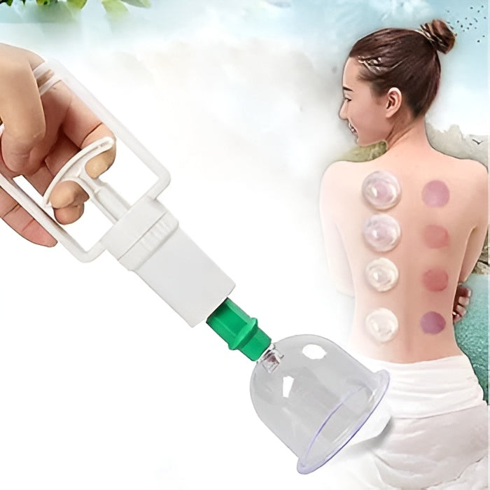 10-Piece Hijama Cupping Therapy Set �Vacuum Suction Massage Cups with Pull-Out Pump | Pain Relief, Blood Circulation, Relaxation & Muscle Recovery Kit