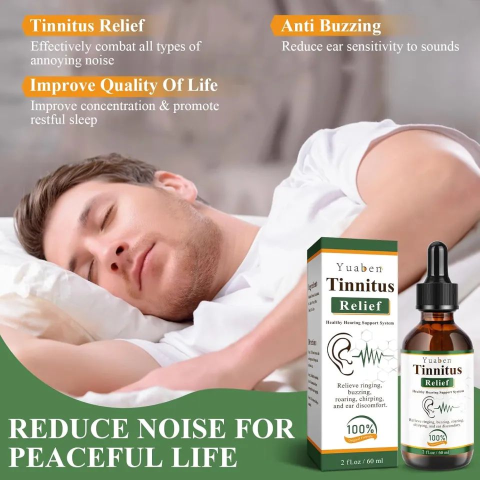 Yuaben Tinnitus Relief Drops | Healthy Hearing Support System | Natural Ear Care for Ringing and Buzzing | 60ml