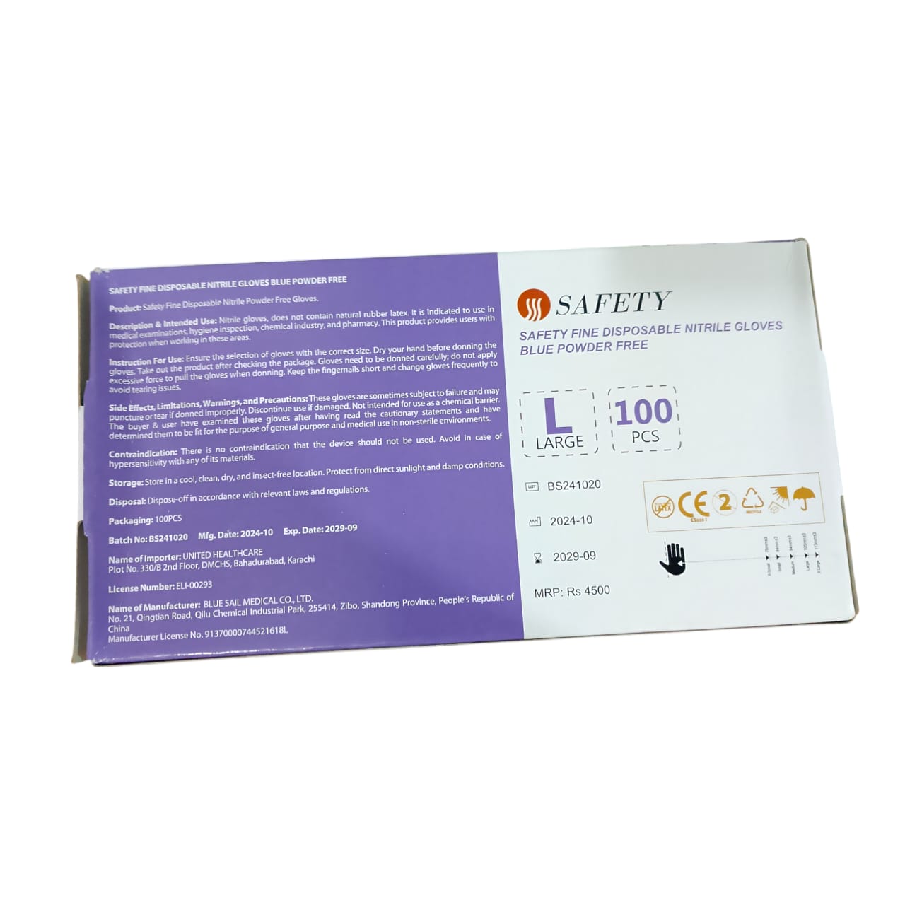 Safety Fine Disposable Nitrile Gloves Powder Free 100 Pcs Box �Durable, Non-Sterile, Latex Free Gloves For Medical, Cleaning, And Industrial Use