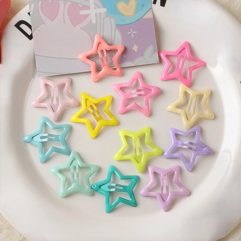Pack Off 06? Star Design Girl Hair Clip | Hair Clip For Women | Best Quality Hair Clip ( Random Color )