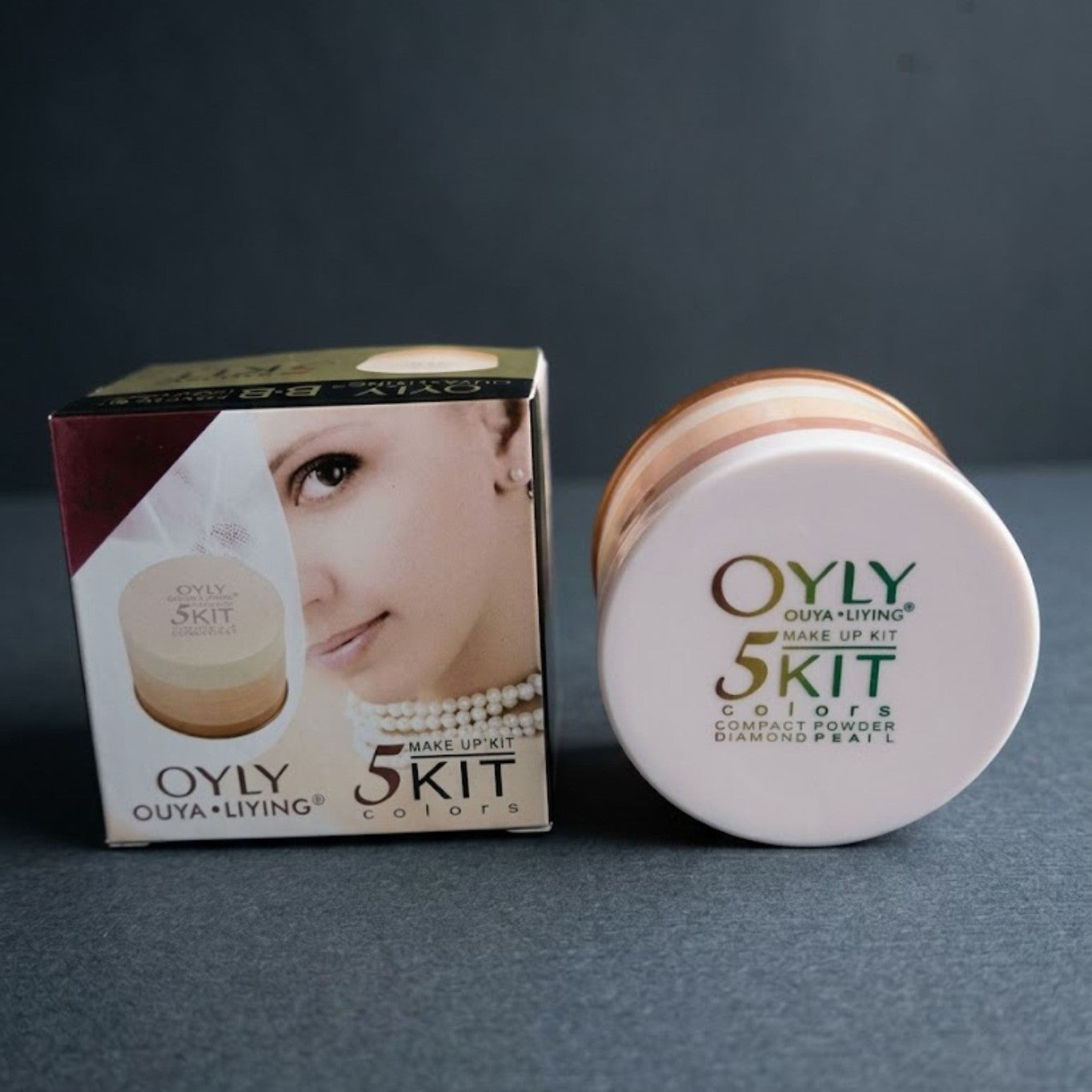 OYLY 5 In 1 Compact Face Powder Kit With 5 Shades Long Lasting Smooth Finish