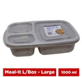 Meal-It 3-Compartment Lunch Box (1000 ml Large) �Leak-Resistant Meal Prep Container for Neatly Separated Food Items