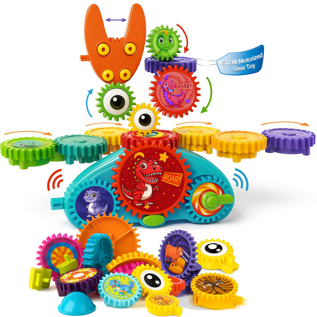 Gears Building Blocks Toy | Puzzle Construction Set | Creative Learning Blocks for Kids 3+ | Boys & Girls