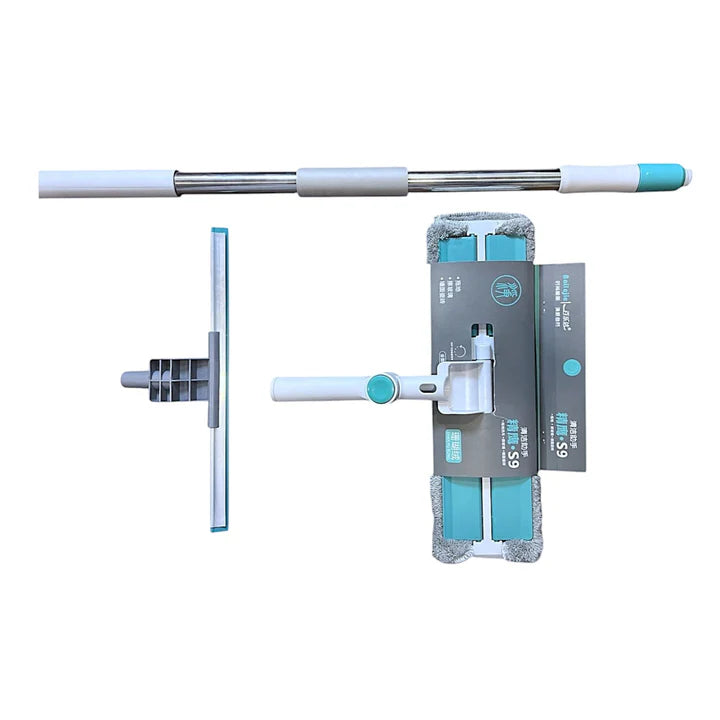 Rotatable Glass Wiper with Bendable Head �Double-Sided Squeegee for Window, Bathroom &amp; Floor Cleaning