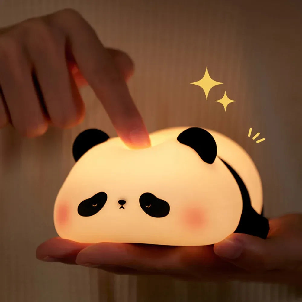 Cute Panda Night Light | Silicone Soft Lamp | Portable & Child-Safe Bedside Light