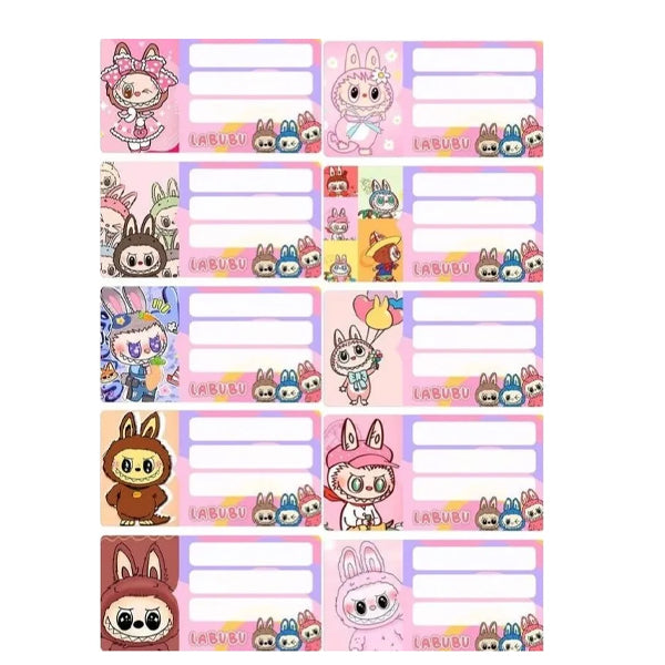 Labubu School Name Tags Stickers Full Sheet – photo 1
