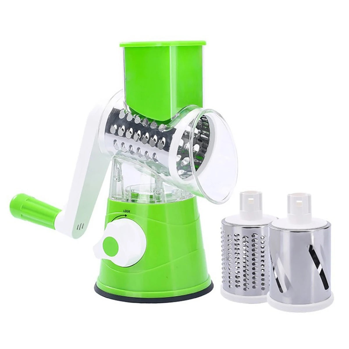 Manual 3-in-1 Vegetable Cutter & Drum Grater | Round Slicer | Multifunctional Kitchen Gadget