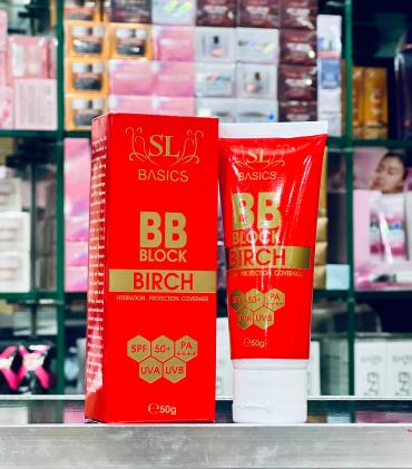 SL Basics BB Block SPF 50+ Tinted Sunscreen �Hydrating & Protective BB Cream with Vitamin E & Lotus Extract (50ml)