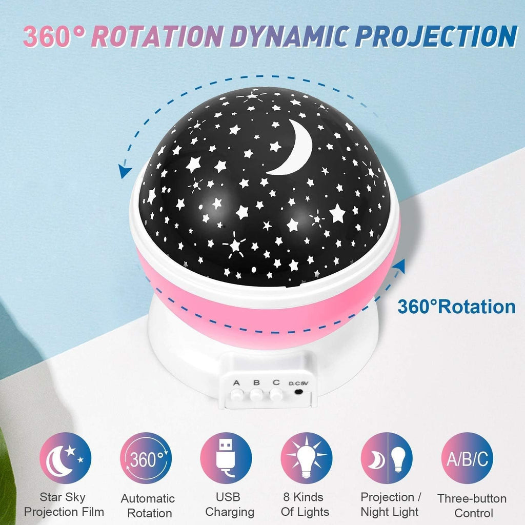 Night Light Star Lamp Starry Sky Projector | 360? Rotating LED Star Light Lamp With Multicolor Projection | Perfect Table Night Lamp Gift For Babies And Children (Random Color)