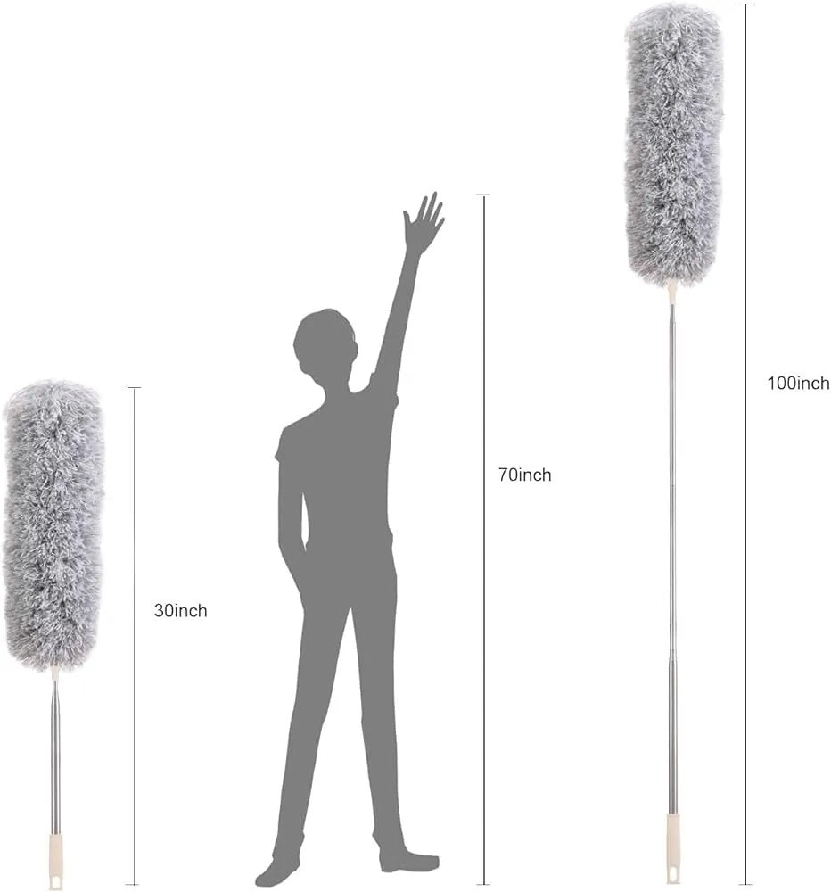 Microfiber Duster for Cleaning with Telescoping Extension Pole