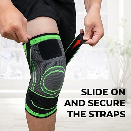 Premium Compression Knee Brace �High-Elasticity Joint Support Sleeve with Adjustable Dual Tension Straps & Breathable Knit Fabric