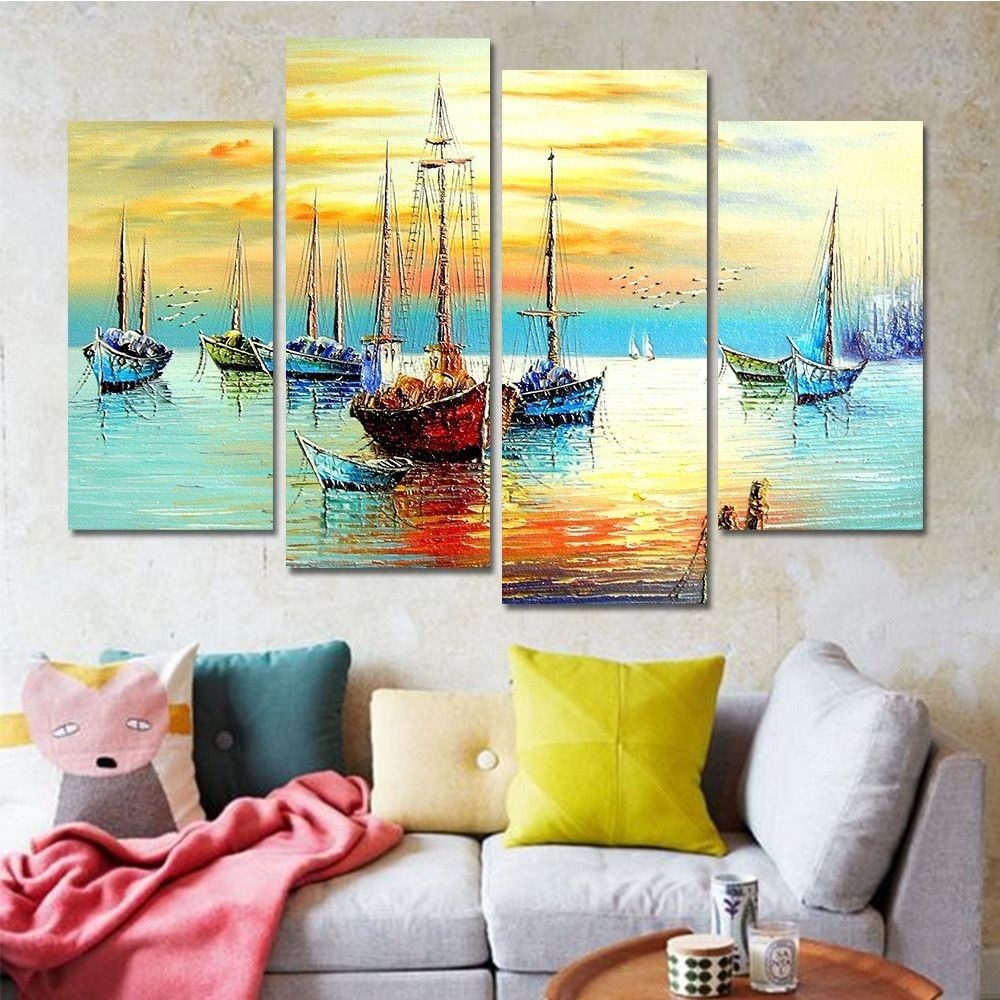 Set of 4 Decorative Wall Art Canvas Frames �Modern 4 Pcs Wall Frame Set (2pcs 8x14 Inch & 2pcs 8x16 Inch)