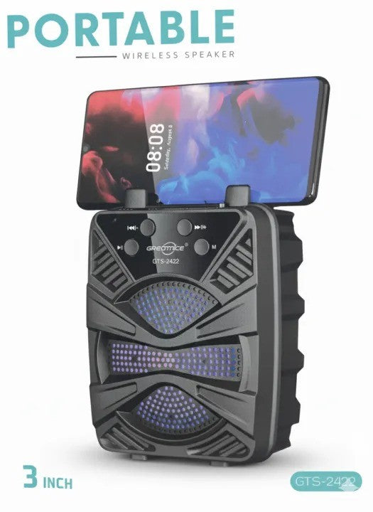 GTS-2422 Portable Bluetooth Speaker | 3 Inch Compact Wireless Speaker | Powerful Sound for Home, Travel & Outdoor