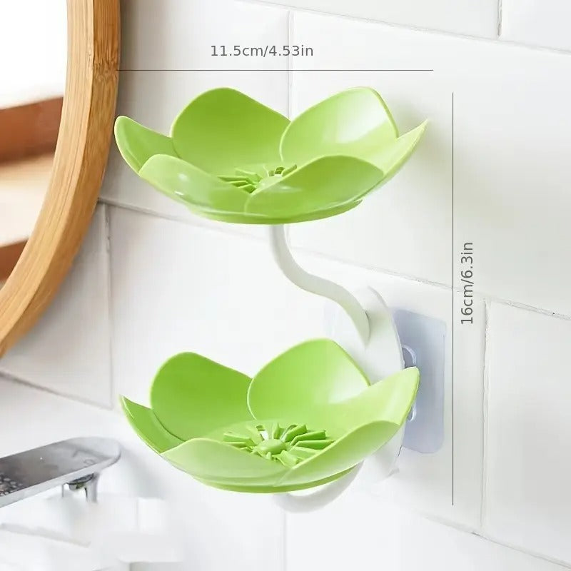 Multicolor Lotus Flower Soap Holder, Double Layer – photo 2