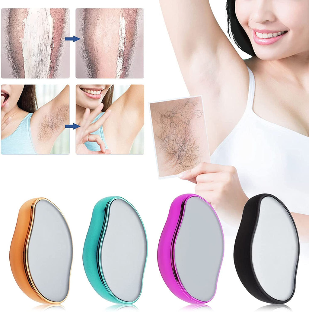 Crystal Hair Eraser �Magic Painless Hair Remover Stone for Men & Women | Reusable Exfoliating Epilator for Legs, Arms & Back | Smooth & Silky Skin (Random Color)