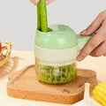 Rechargeable 4 In 1 Electric Vegetable Cutter With Multi-Function Slicer, Chopper, Grinder And Peeler For Fast Kitchen Preparation (Random Color)
