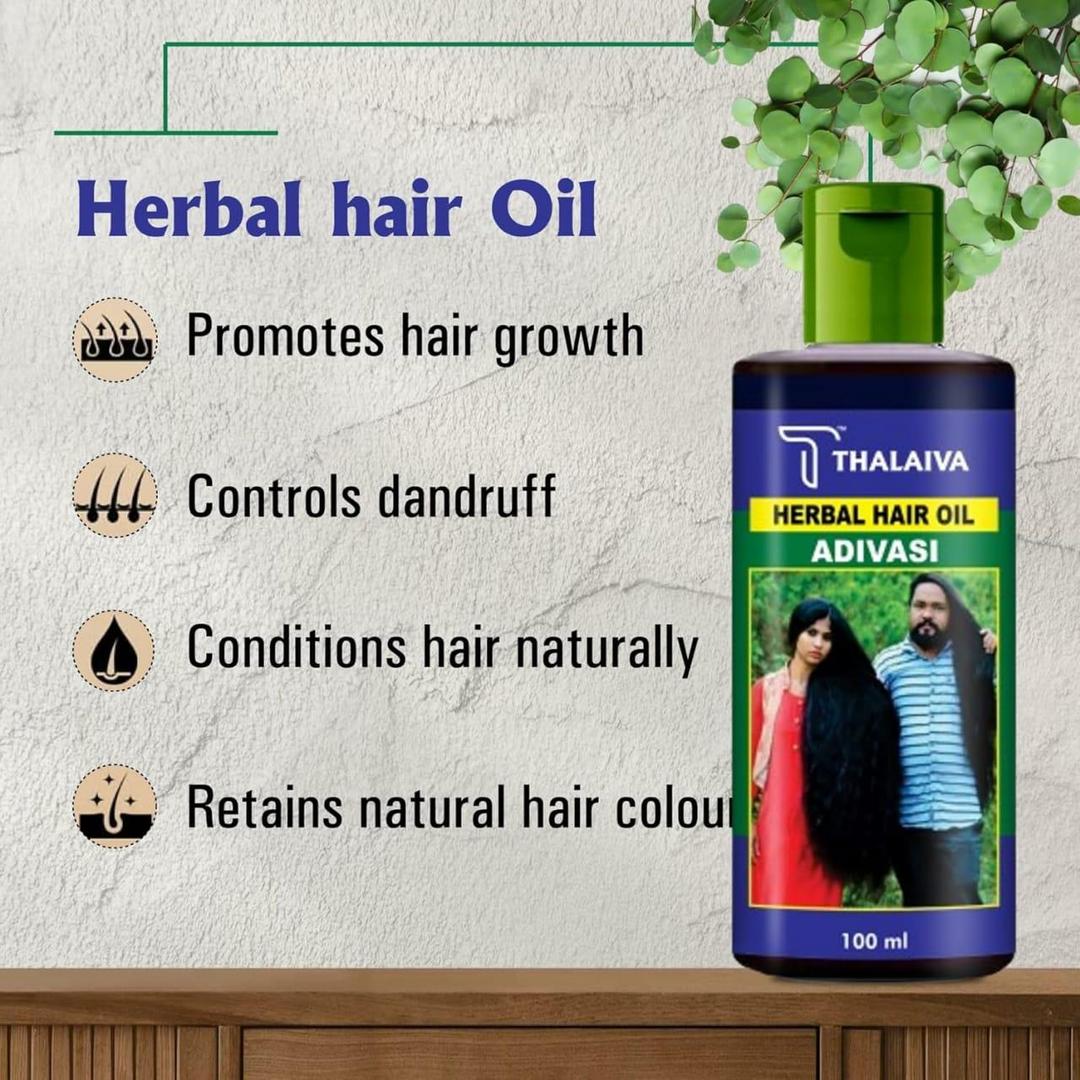 Adivasi Herbal Hair Oil And Shampoo Deal Pack Of 2 �Natural Hair Care Combo For Strong, Shiny, And Healthy Hair (Oil 100ml + Shampoo 200ml)