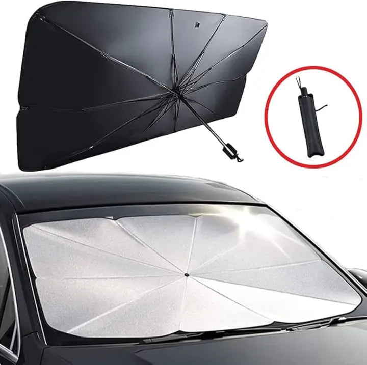 Universal Car Umbrella Sun Shade Cover for Windshield UV Reflecting Foldable Front Car Sunshade Umbrella