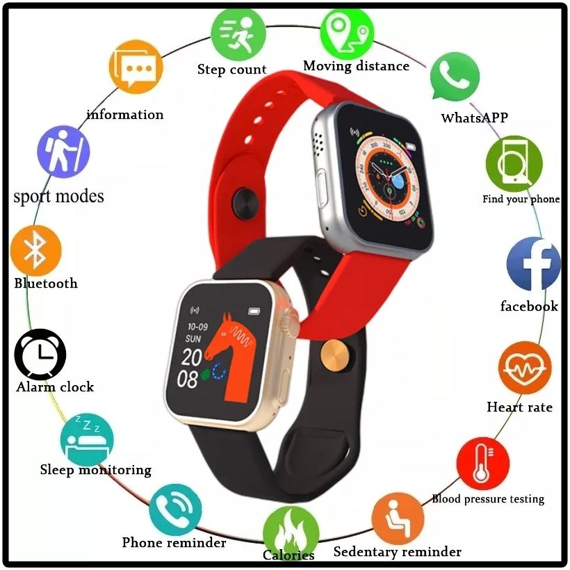 Ts8 Ultra Series 8 Men Women Bluetooth Call Heart Rate Sport Smartwatch With Fitpro App Orange