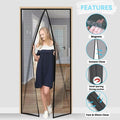 Mosquito Magic Mesh Hands-Free Screen Door Curtain �Magnetic Self-Closing Net with 20pcs Double Tape & 12pcs Hooks for Easy Installation