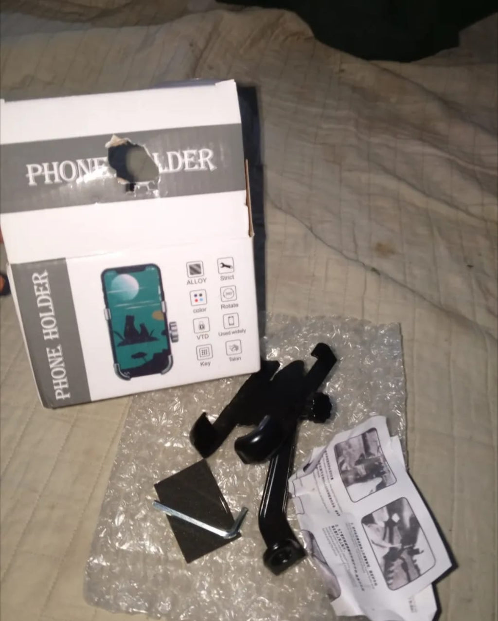 C2 Universal Aluminum Motorcycle Phone Holder �360? Adjustable Handlebar Mount Stand for Secure Mobile Grip