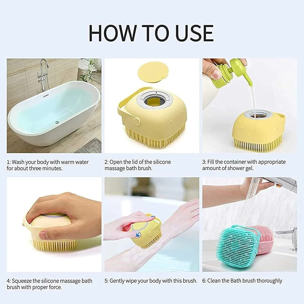 Combo Deal Of Silicone Back Scrubber And Silicone Bath Brush - Soft Body Exfoliating Shower Tools For Effective Cleaning And Skin Massage