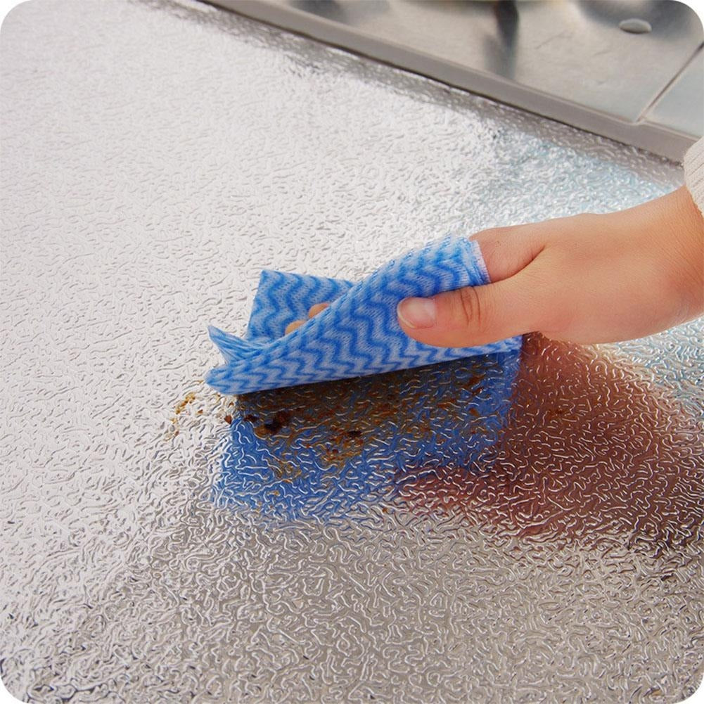 Self-Adhesive Kitchen Oil-Proof Sticker Roll | Waterproof Aluminium Foil Sheet | DIY Wallpaper 45?150cm
