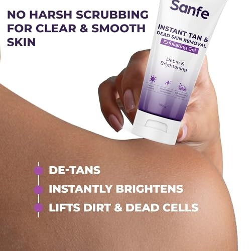 Sanfe Instant Tan & Dead Skin Removal Exfoliating Gel �Deep Exfoliation for Smooth & Bright Skin