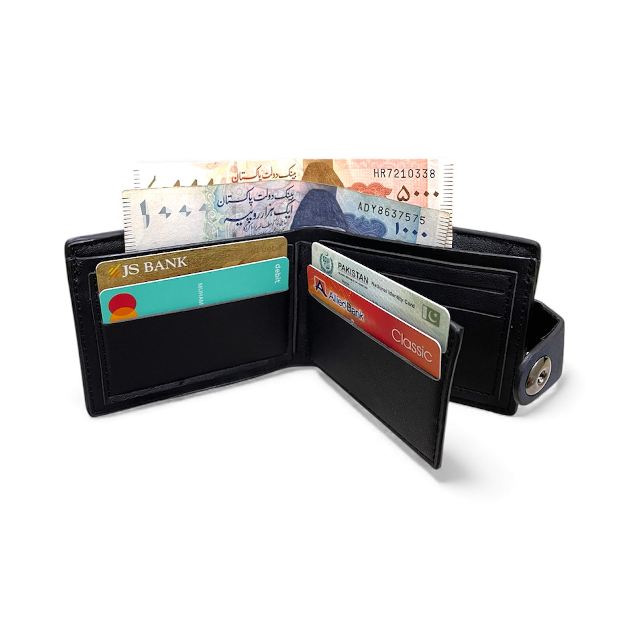 Men PU Leather Wallet with Box | Multi Card Slots & Secure Snap Button | 7 Card Holders & 3 Note Compartments