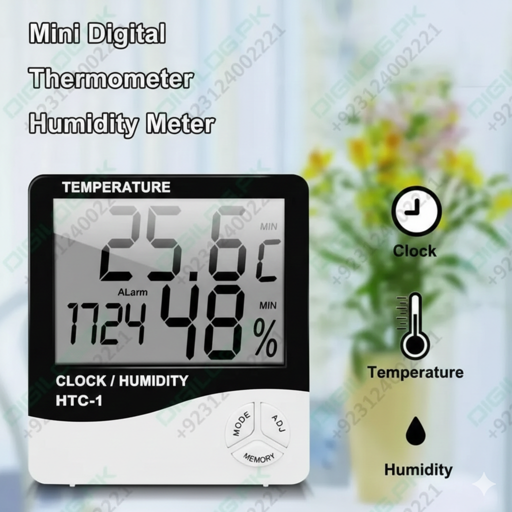 Professional LCD Indoor Temperature & Humidity Monitor �Large Display, Accurate Readings + Free Battery.