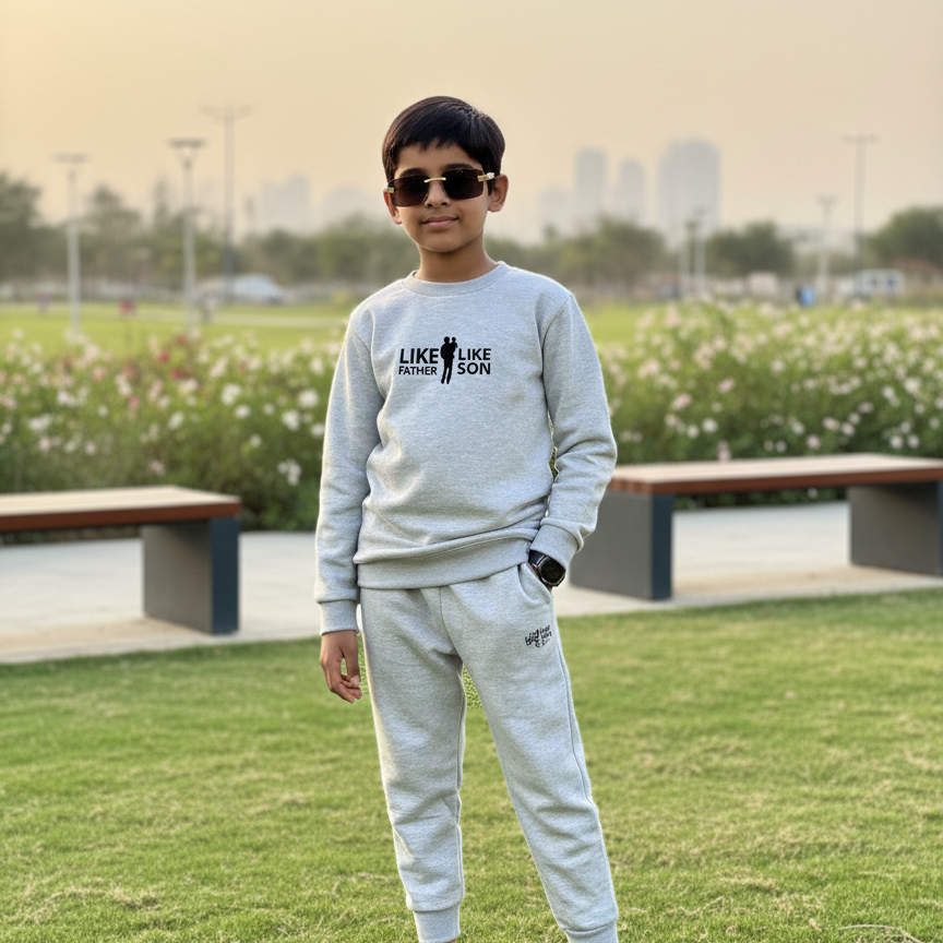HERMAIN BANTVA Winter Kids Tracksuit | Stylish Sweatshirt & Trouser Set for Boys & Girls �Cozy, Warm & Trendy Outfit small