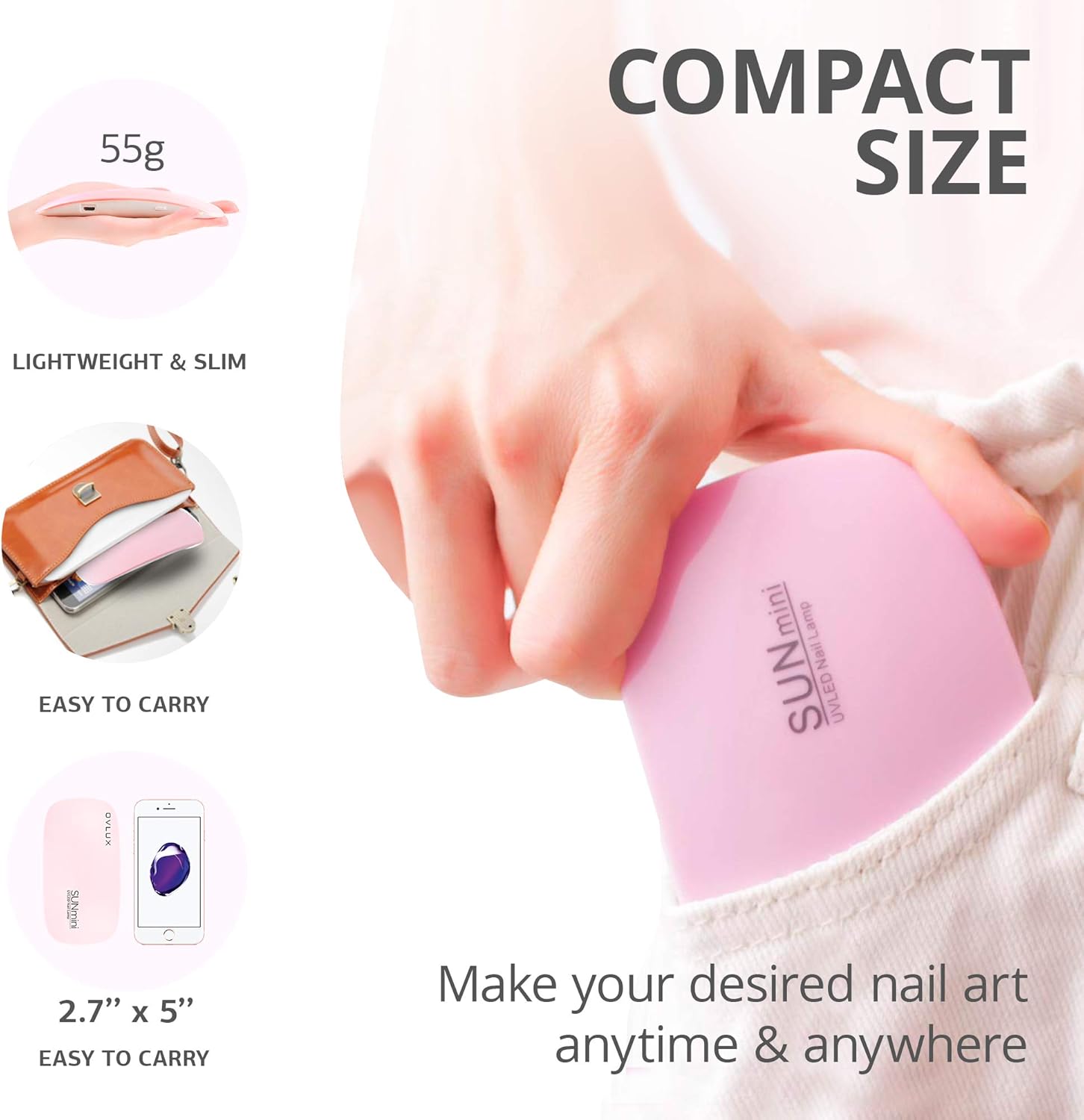 Mini Uv Led Nail Lamp Portable Gel Curing Lamp Pocket Size Compact Mini Nail Dryer For Quick And Efficient Nail Care