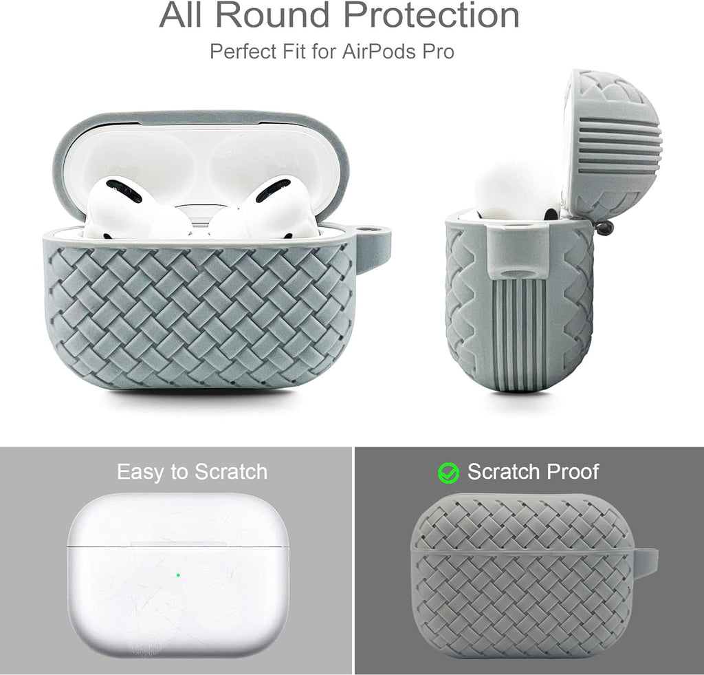Silicone Breathable Braided Case Cover �Soft TPU Protective Charging Case (Random Color)