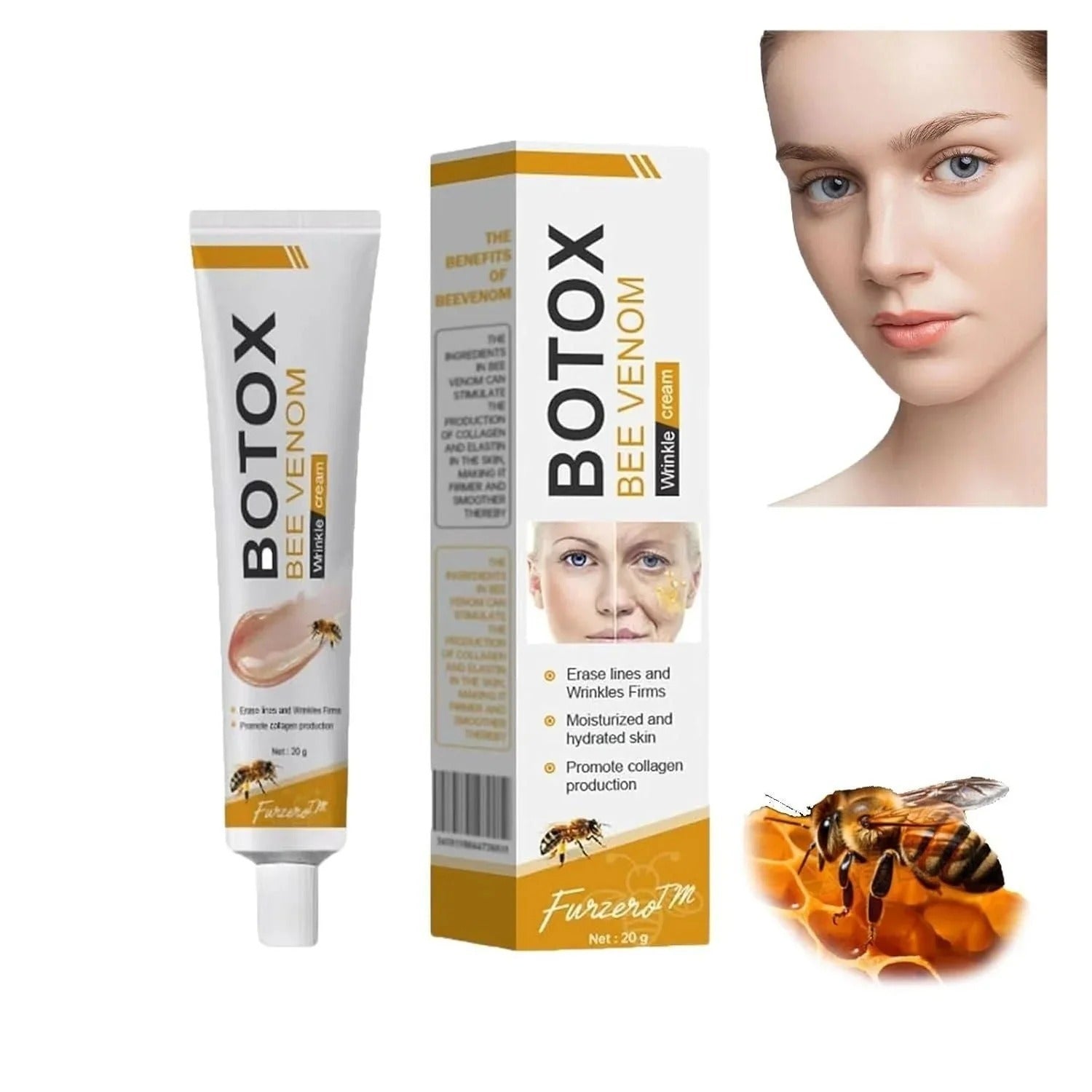 Botox Bee Venom Wrinkle Cream | Anti-Aging Moisturizer | Collagen Boost | Reduce Wrinkles & Fine Lines 20gm