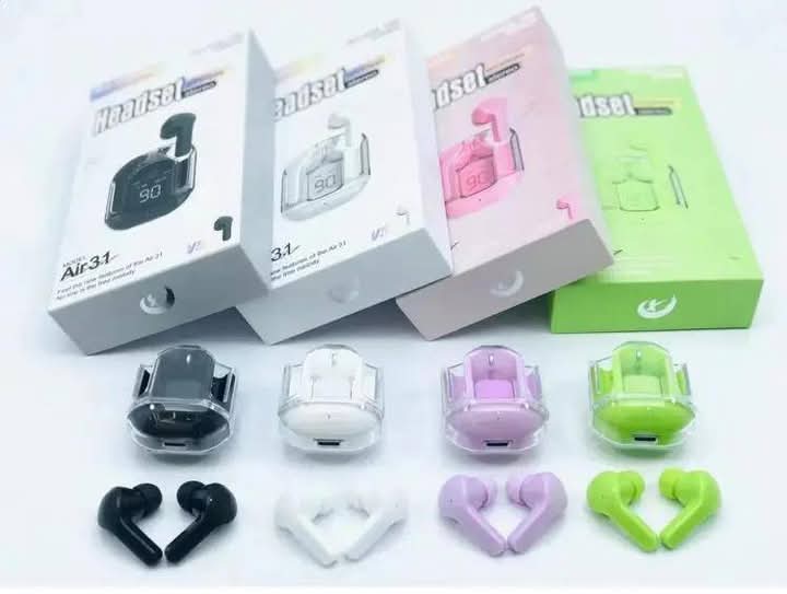 Air 31 Earbuds Wireless Earbuds With Crystal Transparent Case Type C Charging And Bluetooth 5.3 Providing Durable Quality - Random Color