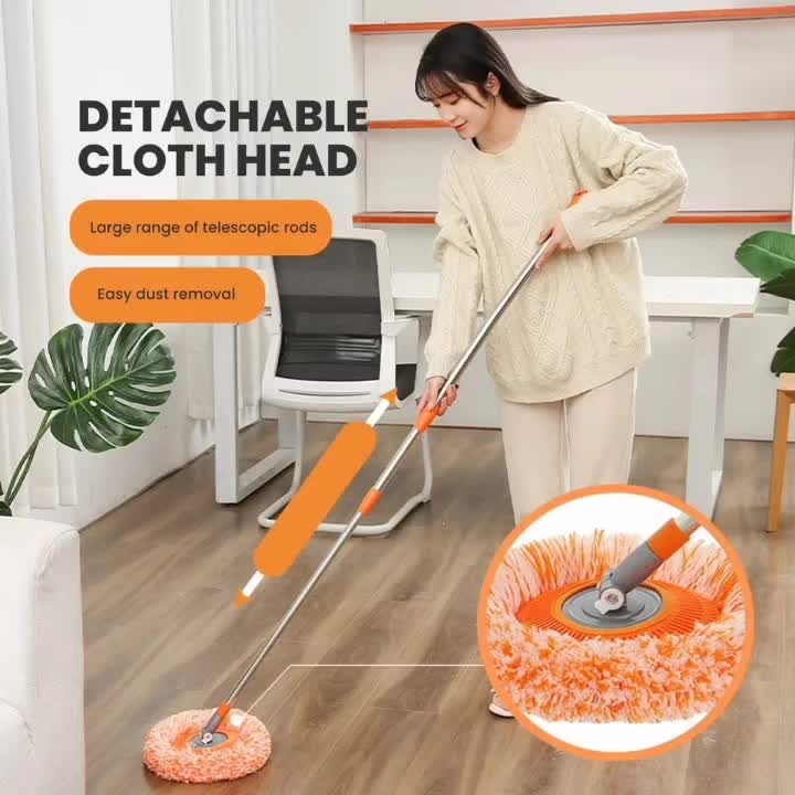 360? Rotating Microfiber Mop | Extendable Handle Telescopic Floor Cleaning Mop | Sunflower Round Mop For Home, Office And Car Screen