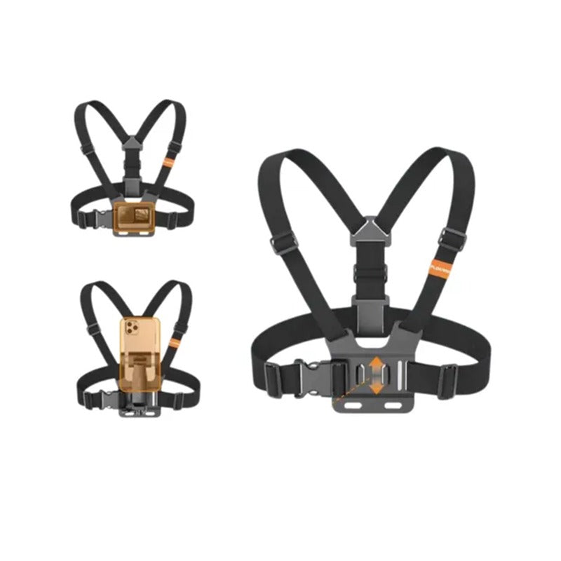 PLOKAMA CX10 Action Camera And Phone Chest Mount Holder 360 Adjustable Harness Strap For Sports Hiking Vlogging