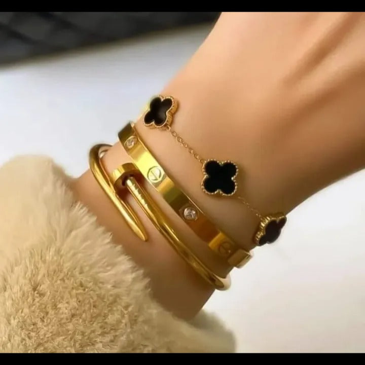 Stainless Steel 3 Piece Bracelet And Bangle