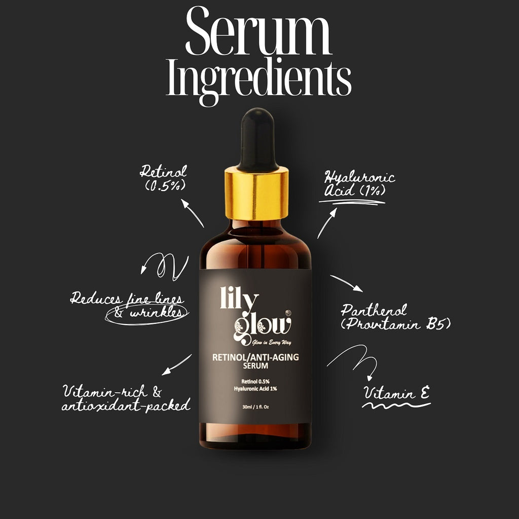 Lily Glow Retinol Anti-Aging Serum for Face �Wrinkle Repair, Skin Tightening & Night Care (30ml)