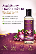 Onion Hair Oil �Natural Hair Growth & Anti-Hair Fall Oil with Sulfur & Antioxidants | Strengthens Roots & Adds Shine | 100 ml