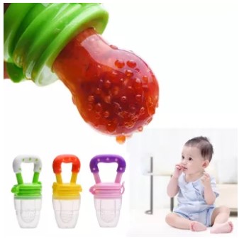 Baby Solid Baby Fruit Pacifier Fresh Fruit Feeder Infant Teething Toy Nibbler Teether Pacifier Safe Silicone Pacifier (random color) - Pack of 1