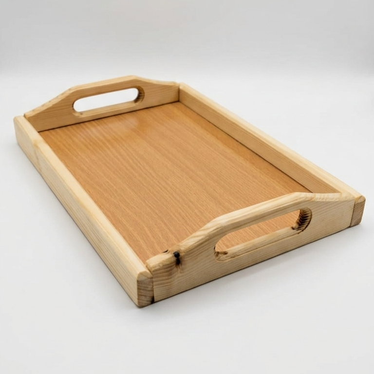 Wooden Serving Tray �Natural Wood Multipurpose Serving Tray �Premium Quality ~ Size : 10.5 ? 7