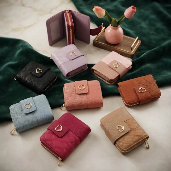 Premium Imported Ladies Check Flap Wallet with