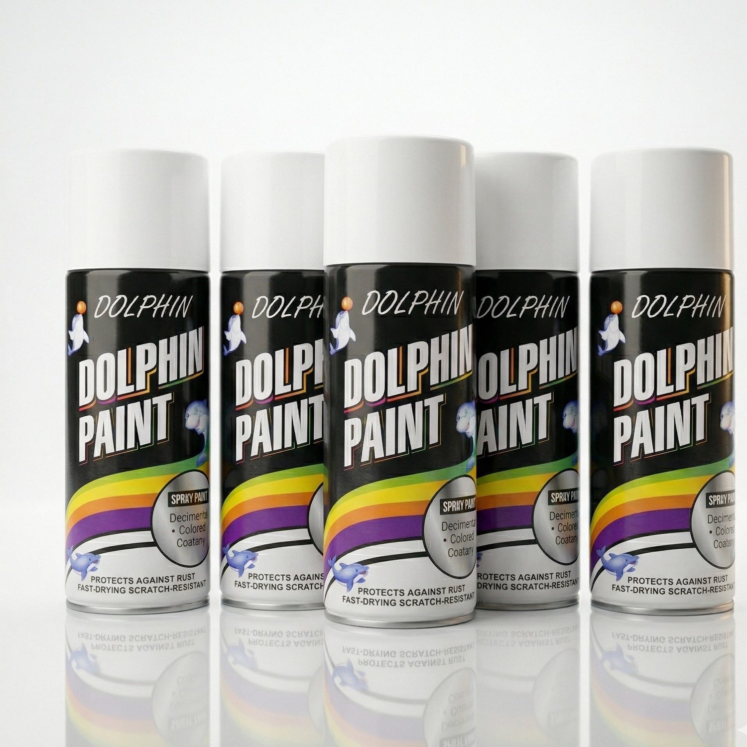 Dolphin Multi-Purpose Spray Paint �Fast-Drying, Anti-Rust & Scratch Resistant �High-Gloss Finish for Metal, Wood, Plastic & Automotive �300ml | Leaquer