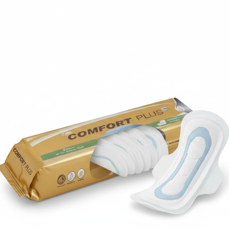 Comfort 10 Pcs sanitary Pads | Comfort Plus Ultra-Soft Sanitary Pads with Leak Protection