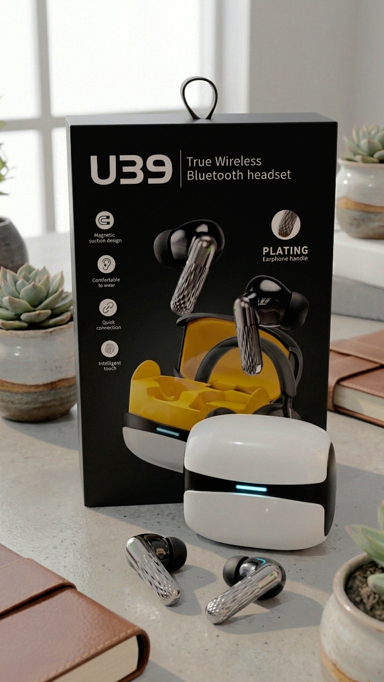 U39 Wireless Bluetooth Earbuds with Charging Case �Hi-Fi Stereo Sound & HD Calling Earphones