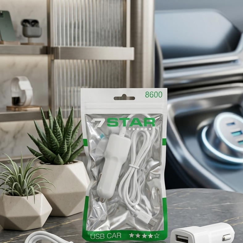7 Star Car Charger With Android Wire And 1 USB Slot 1 Amp